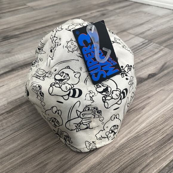 2010 Nintendo Super Mario Bioworld Bros All Over Print Fitted Baseball Cap 14+ - Picture 4 of 11